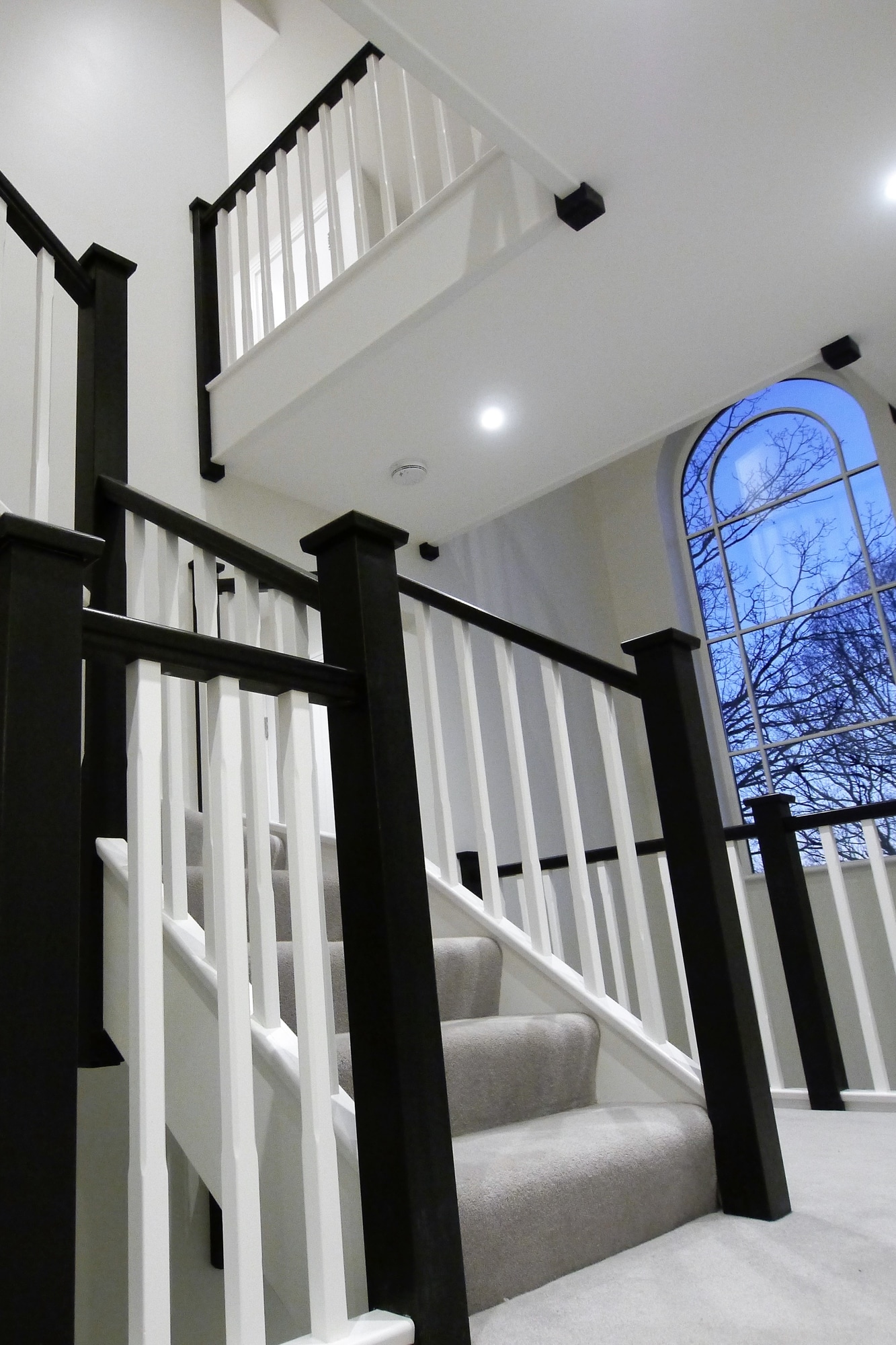 Closed String Staircase stop chamfered spindles project in Radlett Hertfordshire